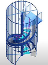 らせん式すべり台（内側タラップ/外周：ルーバー）