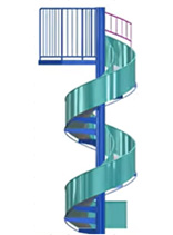 らせん式すべり台（狭小地用）ルーバーなしタイプ